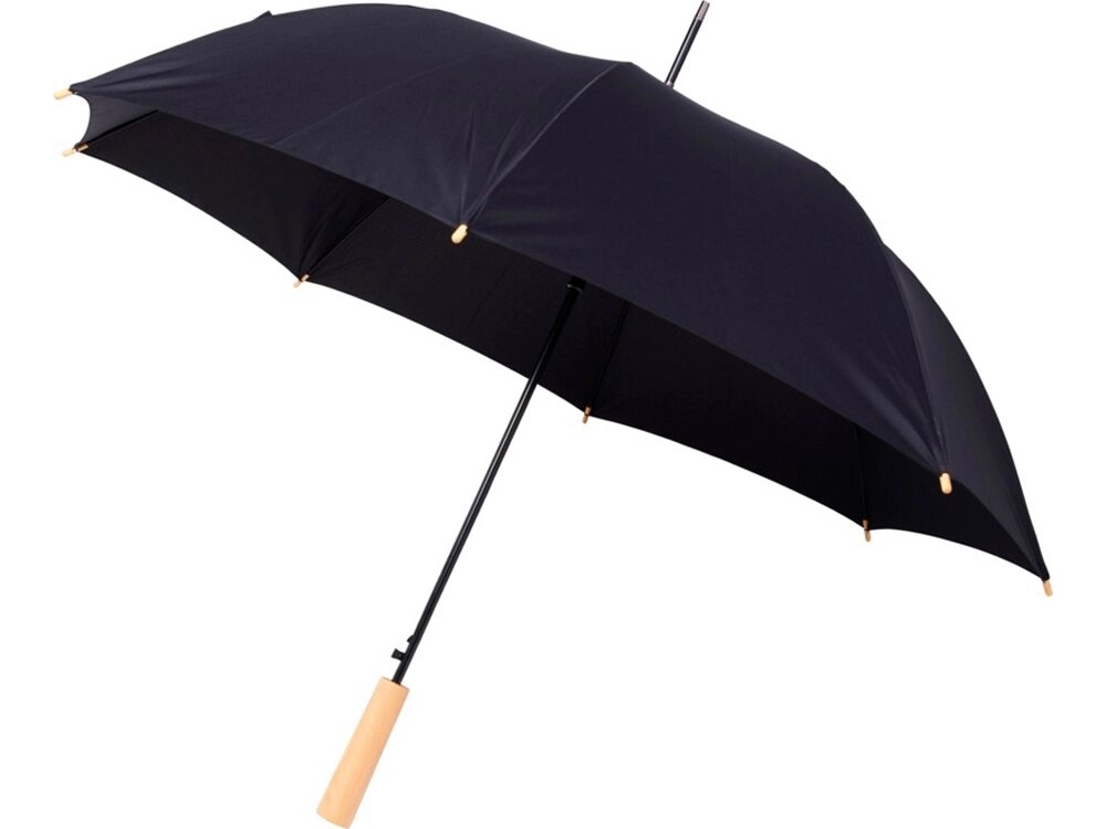 23-дюймовый автоматический зонт Alina из переработанного ПЭТ-пластика, черный от компании ТОО VEER Company Group / Одежда и сувениры с логотипом - фото 1