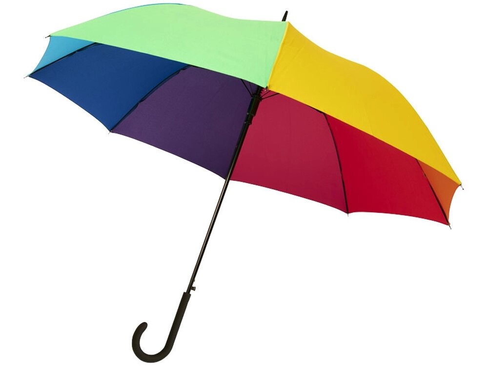 23-дюймовый ветрозащитный полуавтоматический зонт Sarah,  радужный от компании ТОО VEER Company Group / Одежда и сувениры с логотипом - фото 1