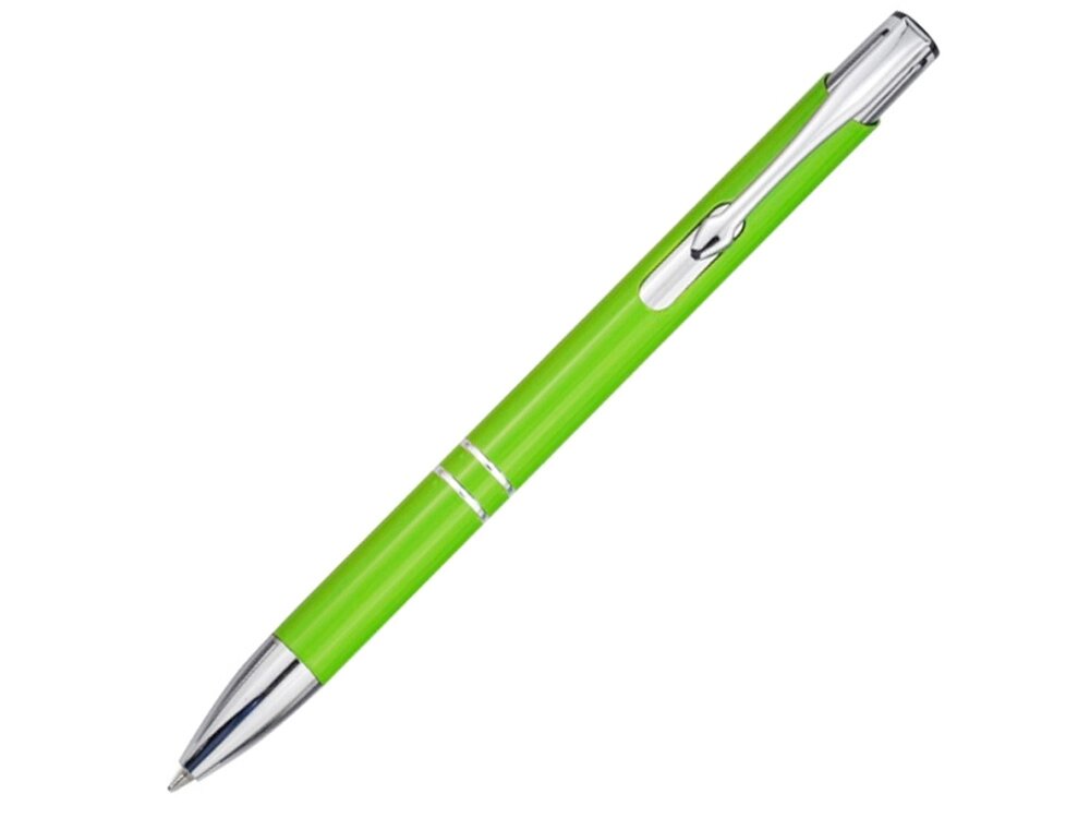 Алюминиевая шариковая кнопочная ручка Moneta, черные чернила, лайм от компании ТОО VEER Company Group / Одежда и сувениры с логотипом - фото 1