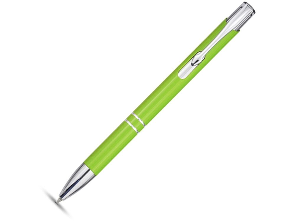 Алюминиевая шариковая кнопочная ручка Moneta, синие чернила, лайм от компании ТОО VEER Company Group / Одежда и сувениры с логотипом - фото 1