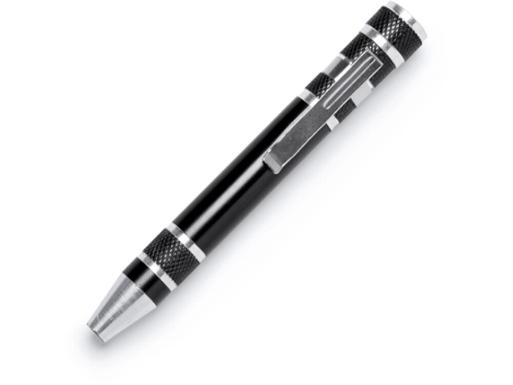 Алюминиевый мультитул BRICO в форме ручки, черный от компании ТОО VEER Company Group / Одежда и сувениры с логотипом - фото 1