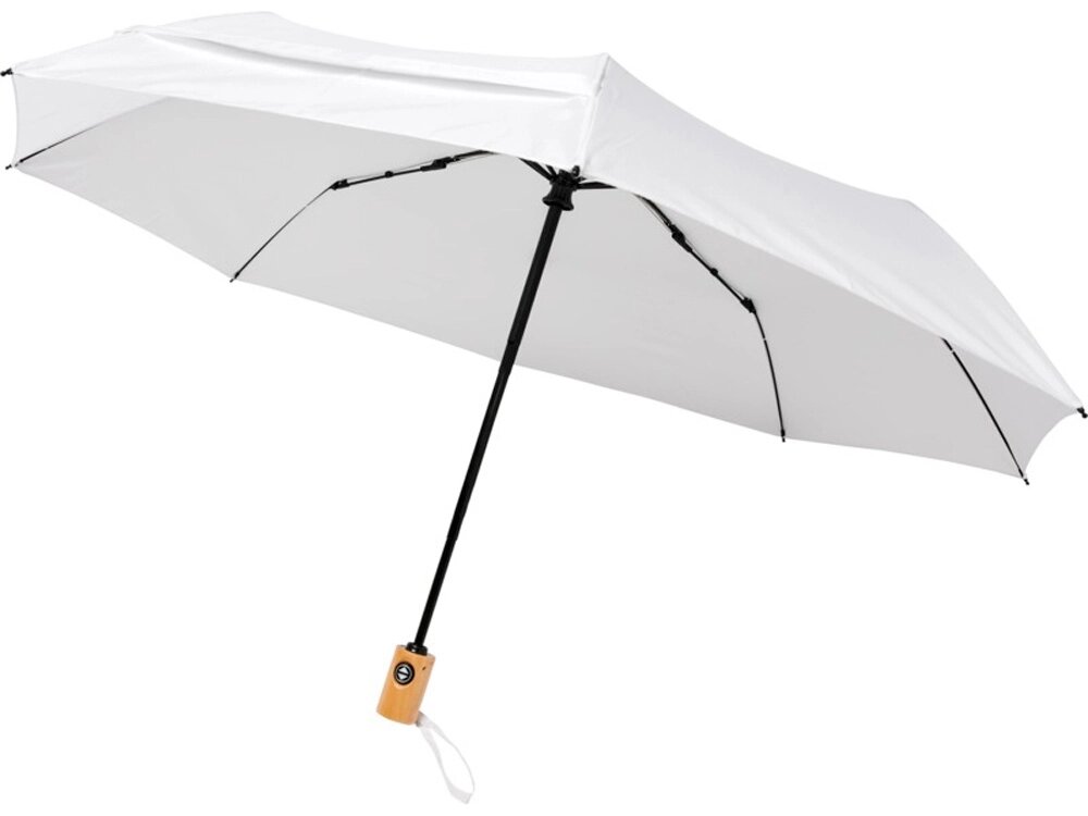 Автоматический складной зонт Bo из переработанного ПЭТ-пластика, белый от компании ТОО VEER Company Group / Одежда и сувениры с логотипом - фото 1