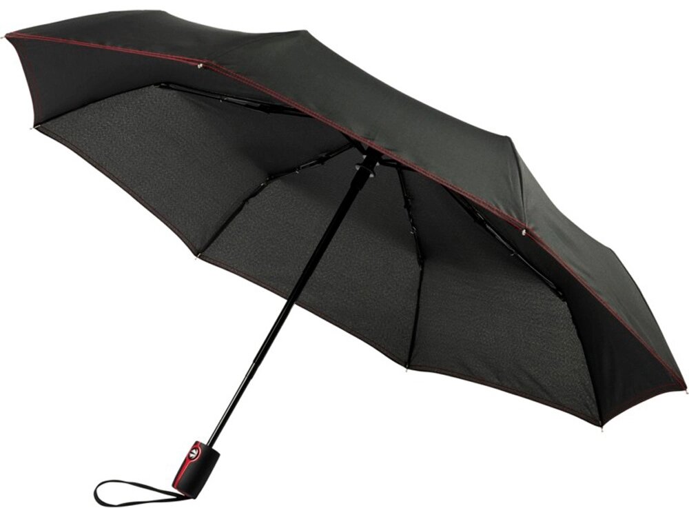 Автоматический складной зонт Stark-mini, черный/красный от компании ТОО VEER Company Group / Одежда и сувениры с логотипом - фото 1