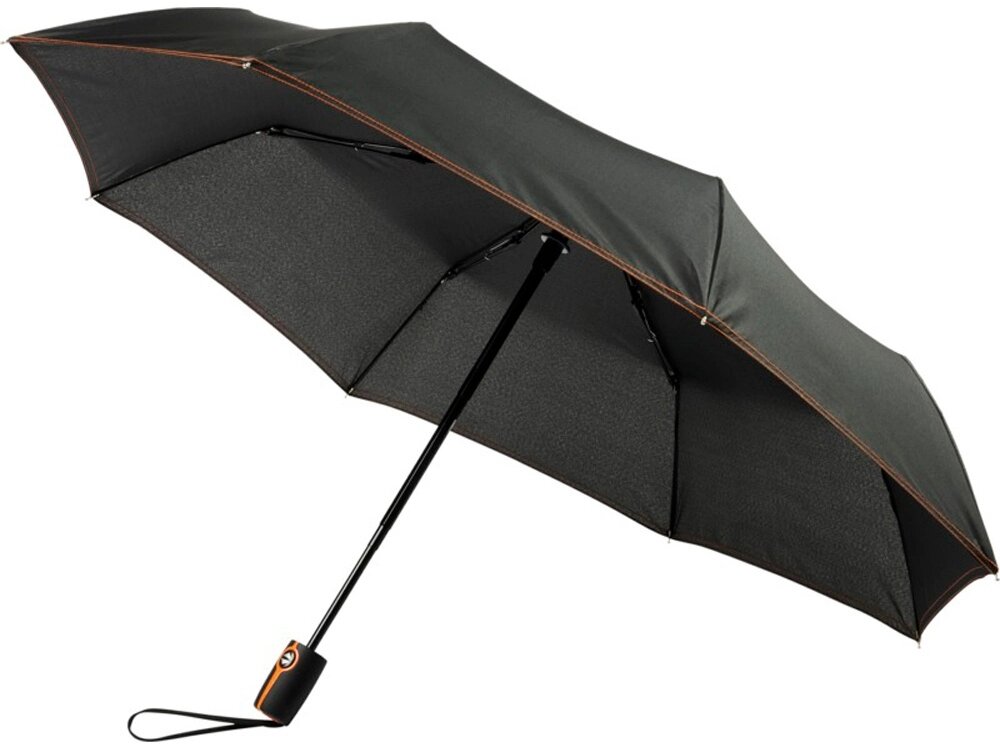 Автоматический складной зонт Stark-mini, черный/оранжевый от компании ТОО VEER Company Group / Одежда и сувениры с логотипом - фото 1
