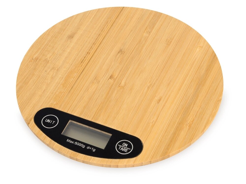Бамбуковые кухонные весы Scale, натуральный от компании ТОО VEER Company Group / Одежда и сувениры с логотипом - фото 1