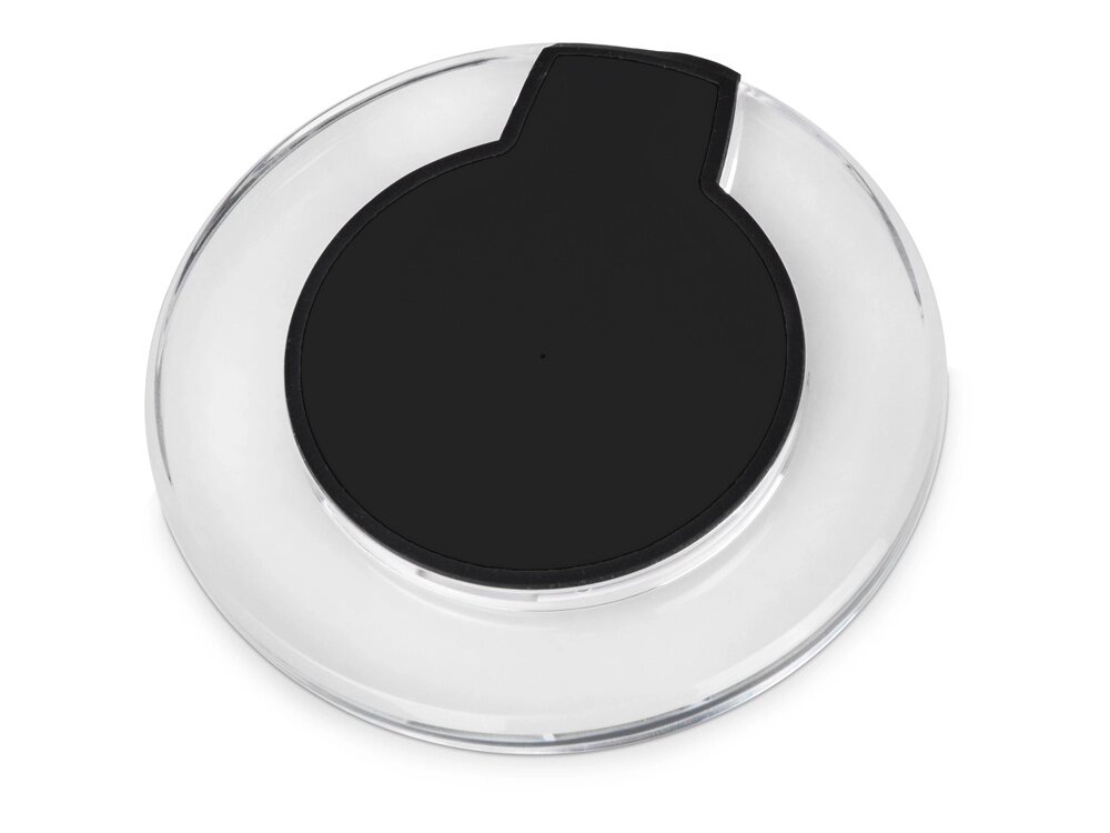 Беспроводная зарядка Pod со светодиодной подсветкой, черный от компании ТОО VEER Company Group / Одежда и сувениры с логотипом - фото 1