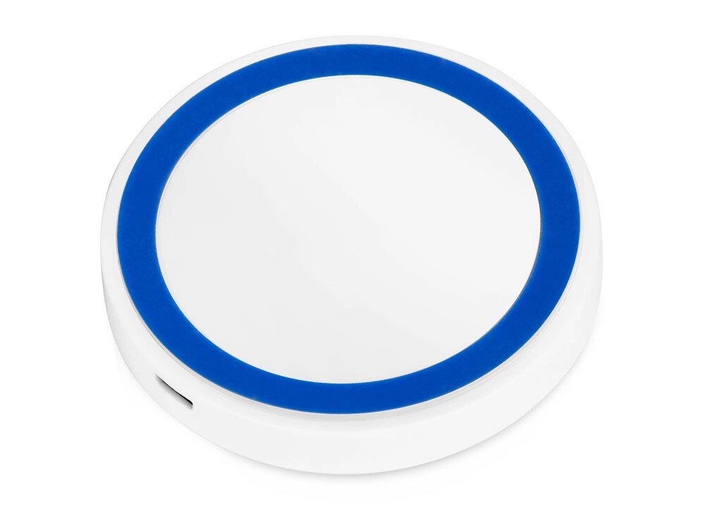 Беспроводное зарядное устройство Dot, 5 Вт, белый/синий от компании ТОО VEER Company Group / Одежда и сувениры с логотипом - фото 1