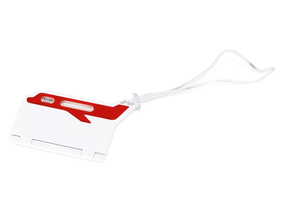Бирка для багажа Hop, белый/красный от компании ТОО VEER Company Group / Одежда и сувениры с логотипом - фото 1