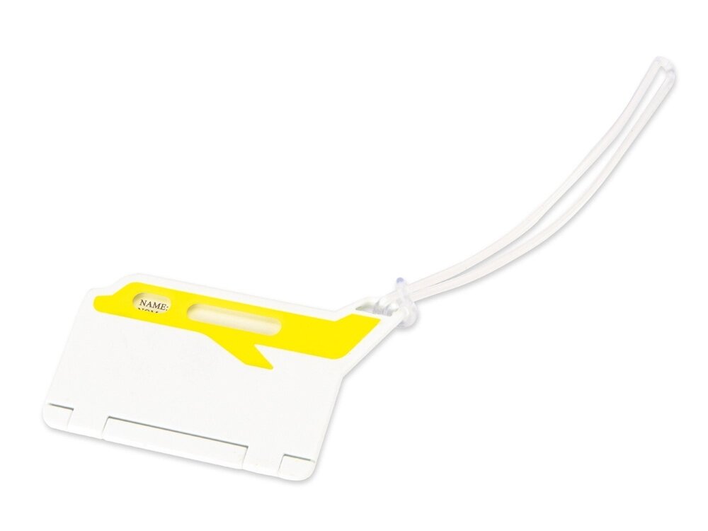 Бирка для багажа Hop, белый/желтый от компании ТОО VEER Company Group / Одежда и сувениры с логотипом - фото 1
