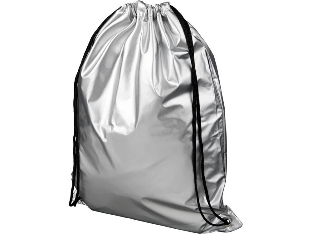 Блестящий рюкзак со шнурком Oriole, серебристый от компании ТОО VEER Company Group / Одежда и сувениры с логотипом - фото 1