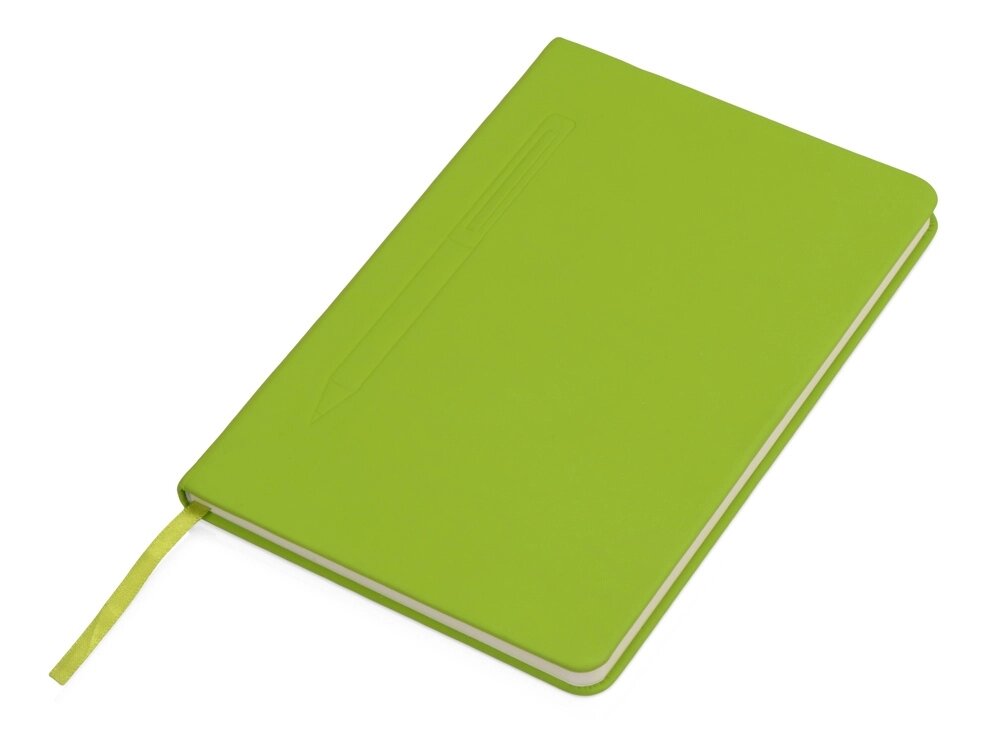 Блокнот А5 Magnet 14,3*21 с магнитным держателем для ручки, зеленое яблоко от компании ТОО VEER Company Group / Одежда и сувениры с логотипом - фото 1