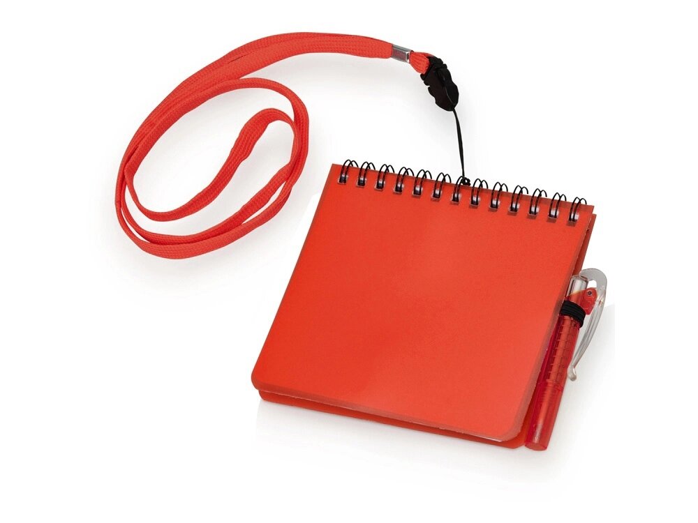 Блокнот А6 Журналист с ручкой, красный от компании ТОО VEER Company Group / Одежда и сувениры с логотипом - фото 1