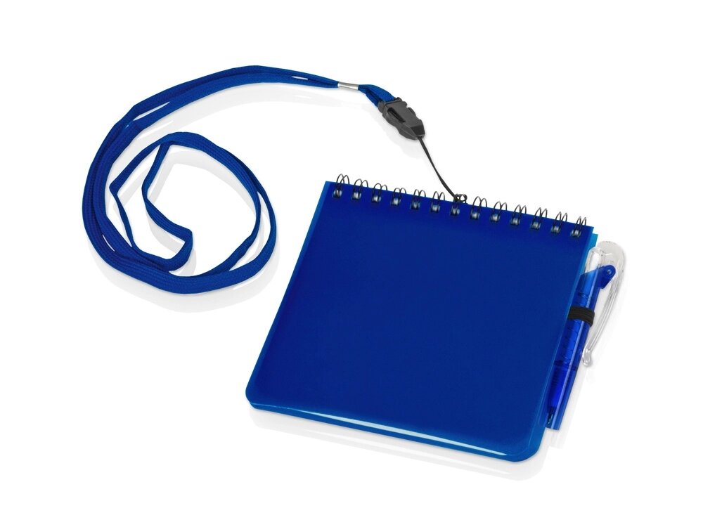 Блокнот А6 Журналист с ручкой, синий от компании ТОО VEER Company Group / Одежда и сувениры с логотипом - фото 1
