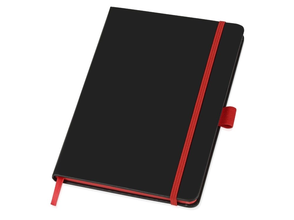 Блокнот Color edge A5, черный/красный от компании ТОО VEER Company Group / Одежда и сувениры с логотипом - фото 1