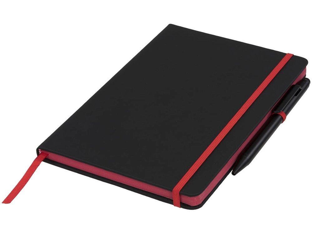 Блокнот Noir Edge среднего размера, черный/красный от компании ТОО VEER Company Group / Одежда и сувениры с логотипом - фото 1