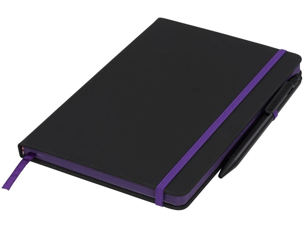 Блокнот Noir Edge среднего размера, черный/пурпурный от компании ТОО VEER Company Group / Одежда и сувениры с логотипом - фото 1