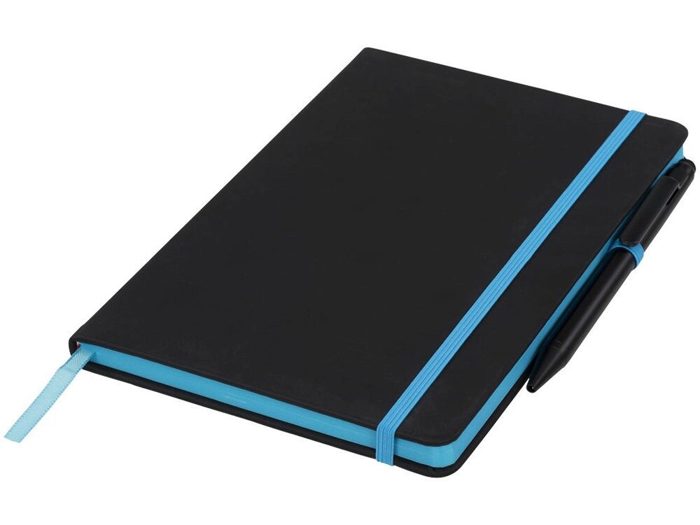 Блокнот Noir Edge среднего размера, черный/синий от компании ТОО VEER Company Group / Одежда и сувениры с логотипом - фото 1