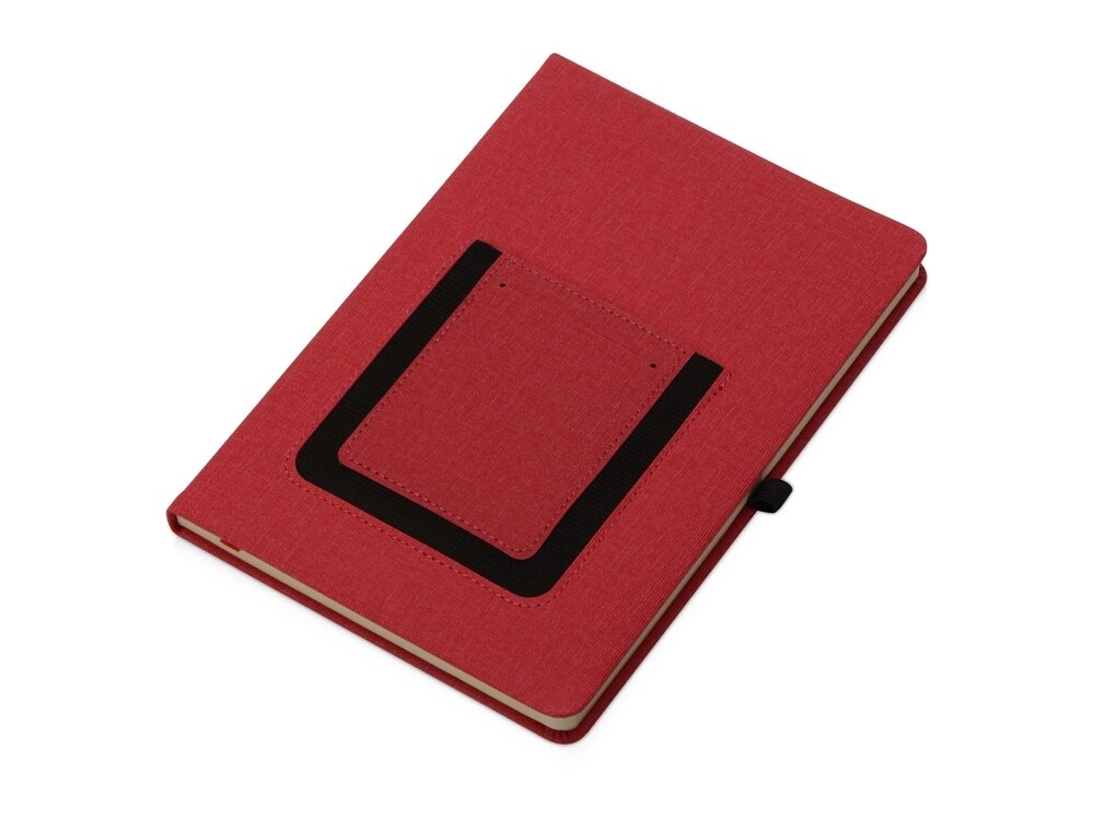 Блокнот Pocket 140*205 мм с карманом для телефона, красный от компании ТОО VEER Company Group / Одежда и сувениры с логотипом - фото 1