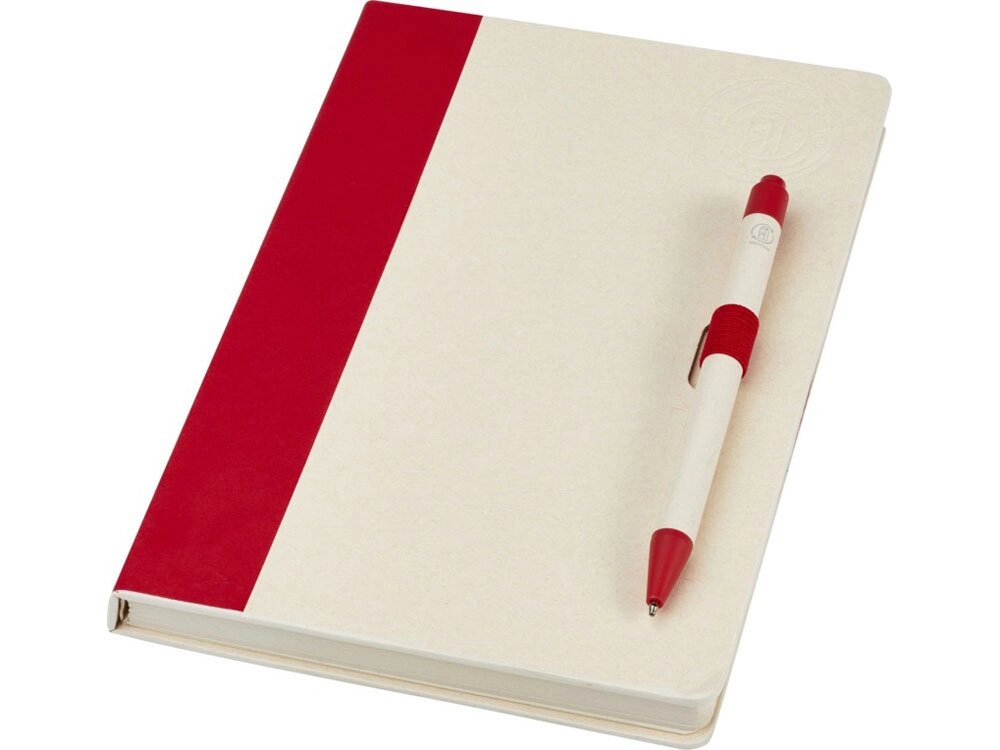Блокнот размером A5 и шариковая ручка Dairy Dream, красный от компании ТОО VEER Company Group / Одежда и сувениры с логотипом - фото 1