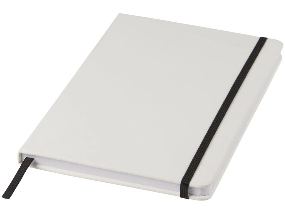 Блокнот Spectrum A5 с белой бумагой и цветной закладкой, белый/черный от компании ТОО VEER Company Group / Одежда и сувениры с логотипом - фото 1