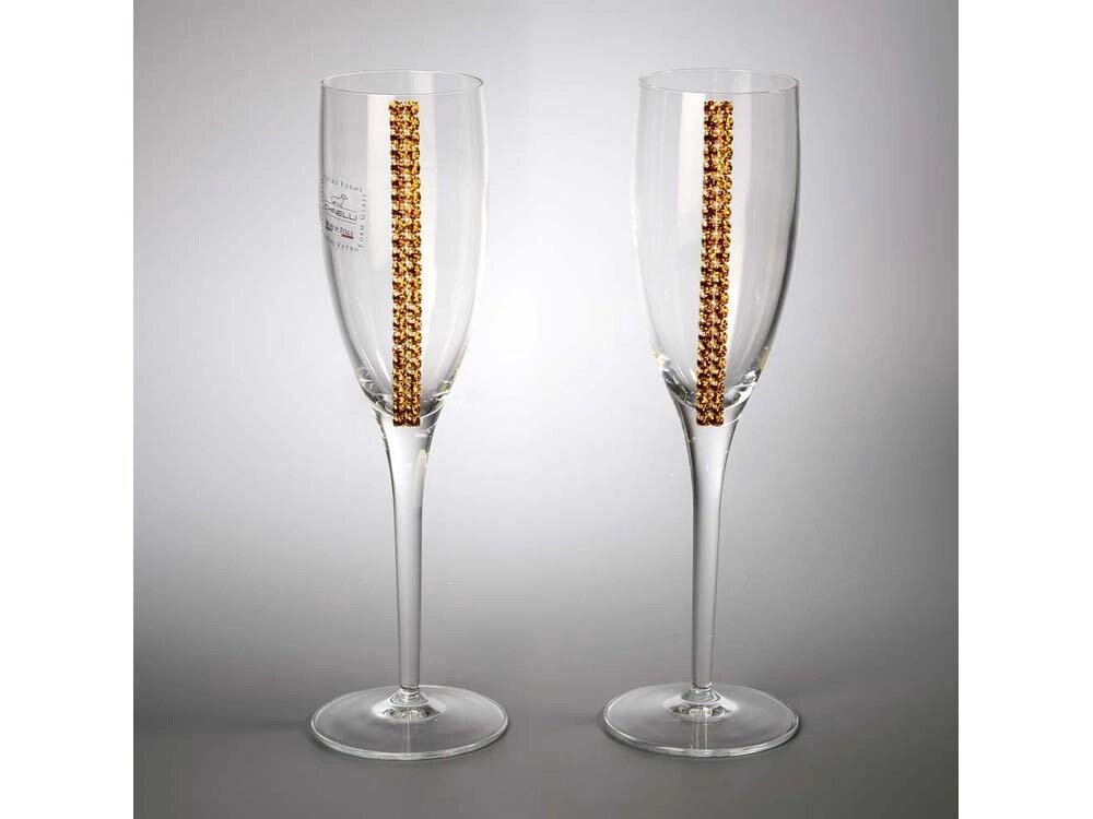 Бокалы для шампанского с кристаллами Swarovski Chinelli от компании ТОО VEER Company Group / Одежда и сувениры с логотипом - фото 1