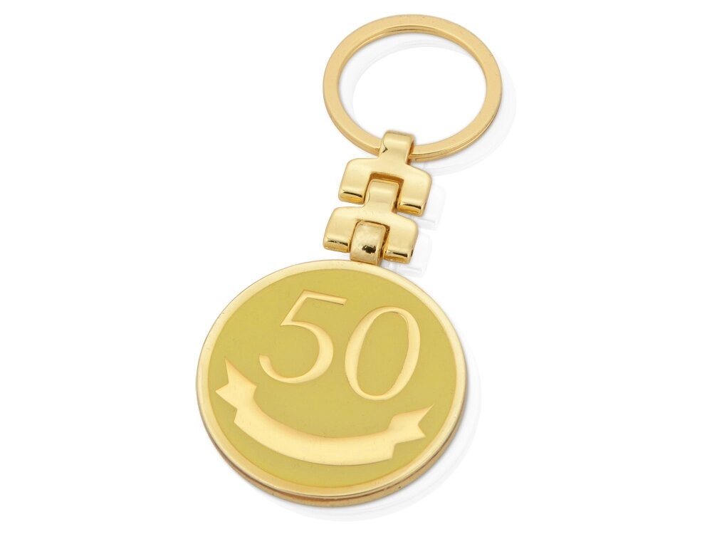 Брелок Юбилей - 50 лет, золотистый от компании ТОО VEER Company Group / Одежда и сувениры с логотипом - фото 1
