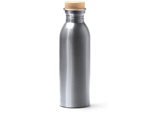 Бутылка для воды из переработанной стали Levu, 650 мл, серебристый