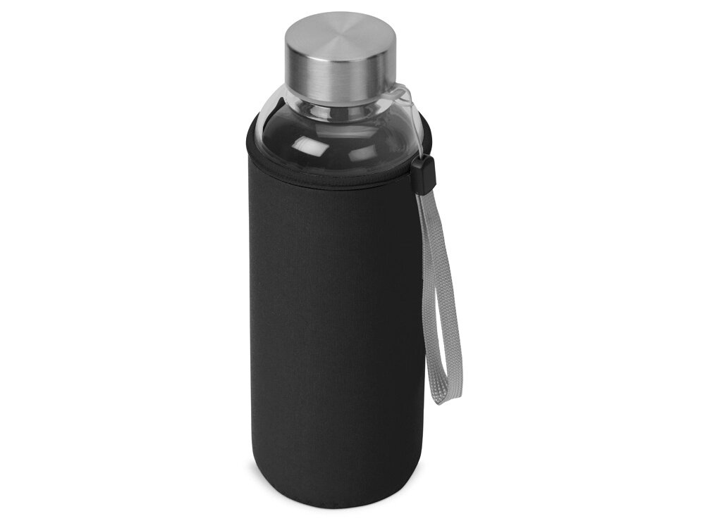 Бутылка для воды Pure c чехлом, 420 мл, черный от компании ТОО VEER Company Group / Одежда и сувениры с логотипом - фото 1