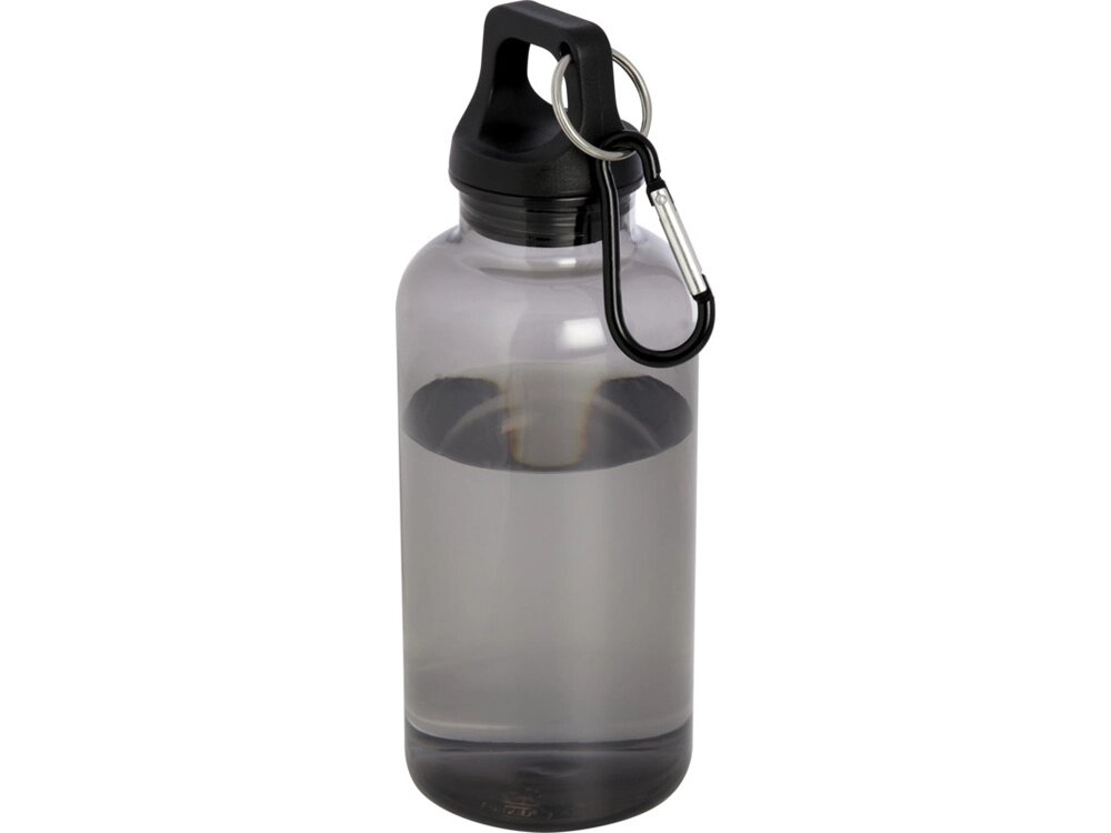 Бутылка для воды с карабином Oregon из переработанной пластмассы, 400 мл - Черный от компании ТОО VEER Company Group / Одежда и сувениры с логотипом - фото 1