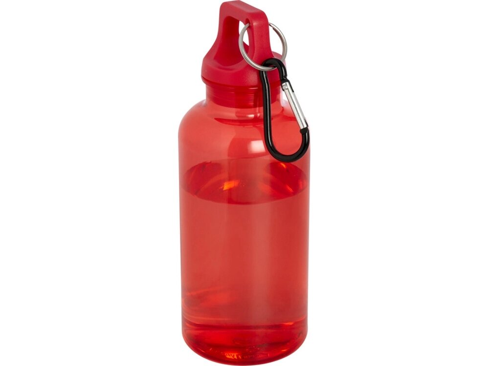 Бутылка для воды с карабином Oregon из переработанной пластмассы, 400 мл - Красный от компании ТОО VEER Company Group / Одежда и сувениры с логотипом - фото 1