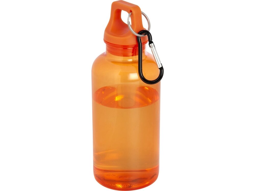 Бутылка для воды с карабином Oregon из переработанной пластмассы, 400 мл - Оранжевый от компании ТОО VEER Company Group / Одежда и сувениры с логотипом - фото 1