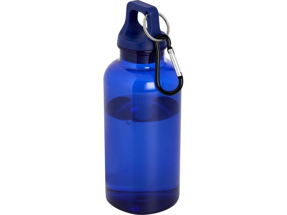 Бутылка для воды с карабином Oregon из переработанной пластмассы, 400 мл - Синий от компании ТОО VEER Company Group / Одежда и сувениры с логотипом - фото 1