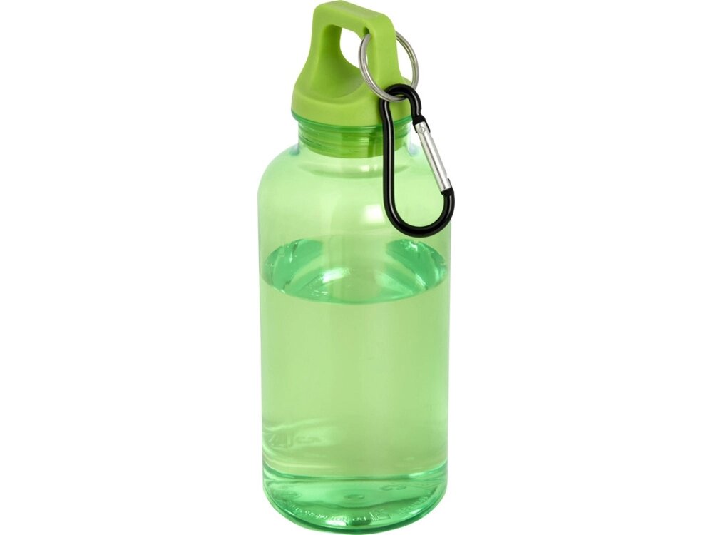Бутылка для воды с карабином Oregon из переработанной пластмассы, 400 мл - Зеленый от компании ТОО VEER Company Group / Одежда и сувениры с логотипом - фото 1