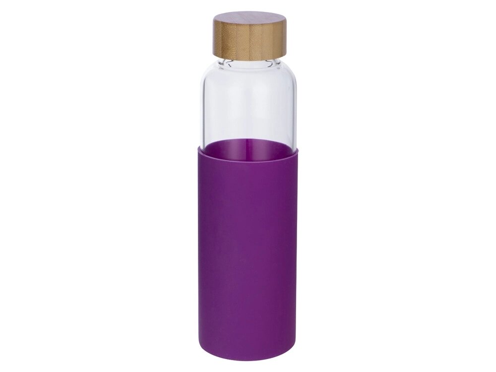 Бутылка для воды стеклянная Refine, в чехле, 550 мл, фиолетовый от компании ТОО VEER Company Group / Одежда и сувениры с логотипом - фото 1
