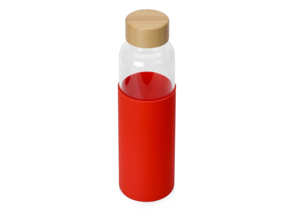 Бутылка для воды стеклянная Refine, в чехле, 550 мл, красный от компании ТОО VEER Company Group / Одежда и сувениры с логотипом - фото 1