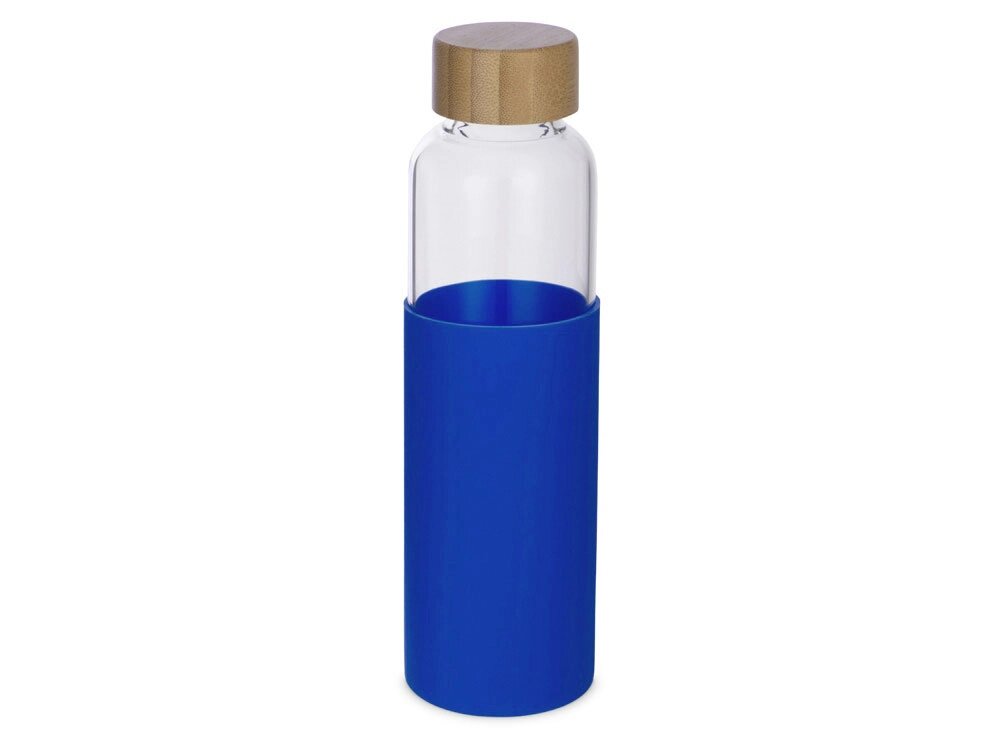 Бутылка для воды стеклянная Refine, в чехле, 550 мл,  синий от компании ТОО VEER Company Group / Одежда и сувениры с логотипом - фото 1