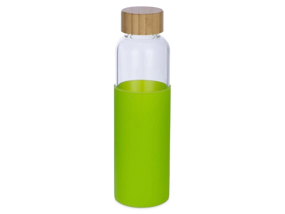 Бутылка для воды стеклянная Refine, в чехле, 550 мл, зеленое яблоко от компании ТОО VEER Company Group / Одежда и сувениры с логотипом - фото 1