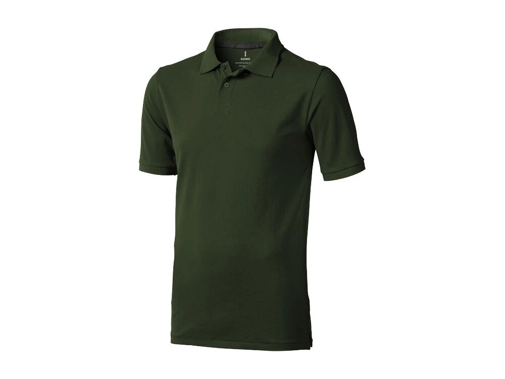 Calgary мужская футболка-поло с коротким рукавом, армейский зеленый от компании ТОО VEER Company Group / Одежда и сувениры с логотипом - фото 1