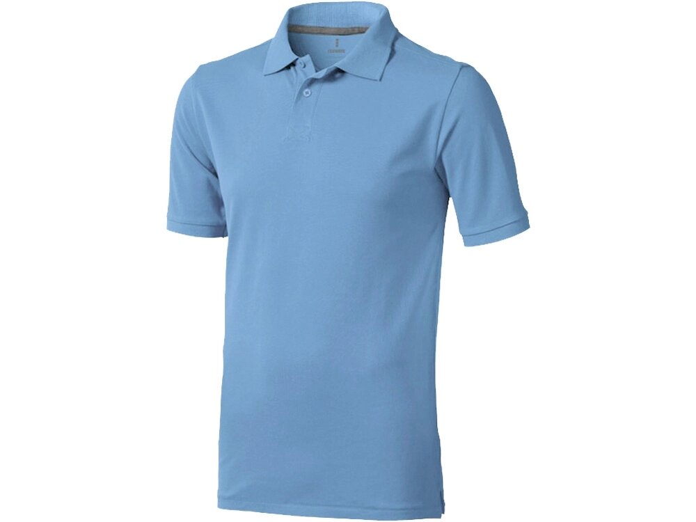 Calgary мужская футболка-поло с коротким рукавом, голубой от компании ТОО VEER Company Group / Одежда и сувениры с логотипом - фото 1