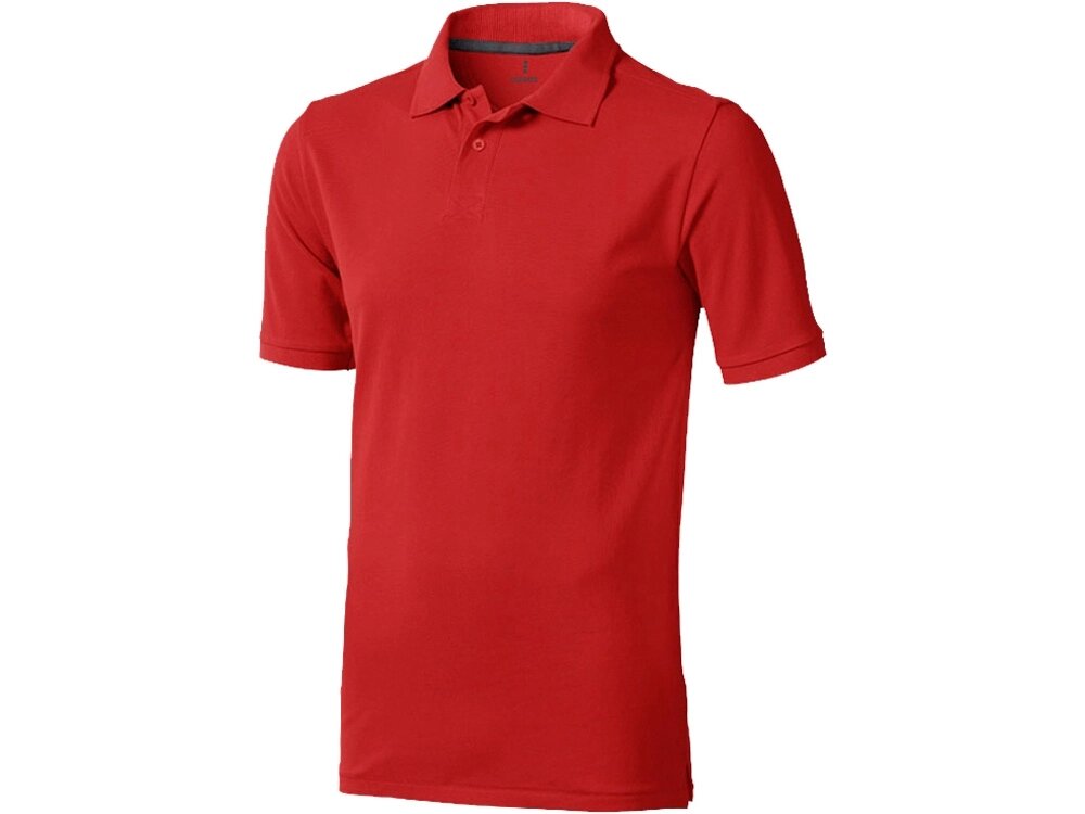 Calgary мужская футболка-поло с коротким рукавом, красный от компании ТОО VEER Company Group / Одежда и сувениры с логотипом - фото 1