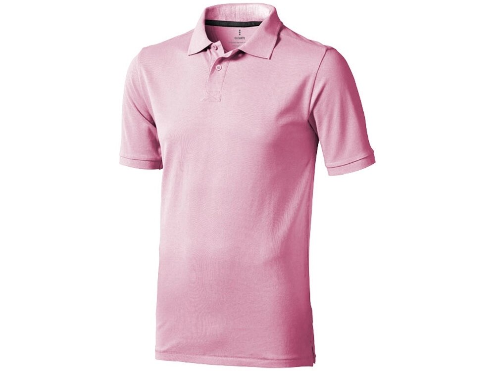 Calgary мужская футболка-поло с коротким рукавом, light pink от компании ТОО VEER Company Group / Одежда и сувениры с логотипом - фото 1