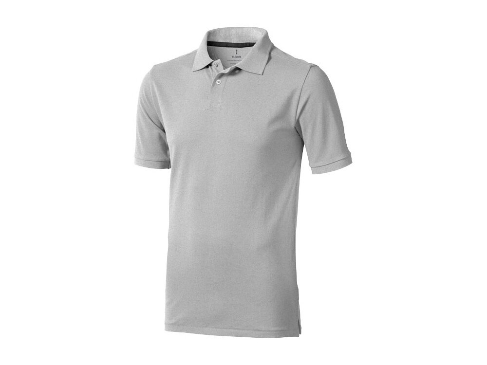 Calgary мужская футболка-поло с коротким рукавом, серый меланж от компании ТОО VEER Company Group / Одежда и сувениры с логотипом - фото 1