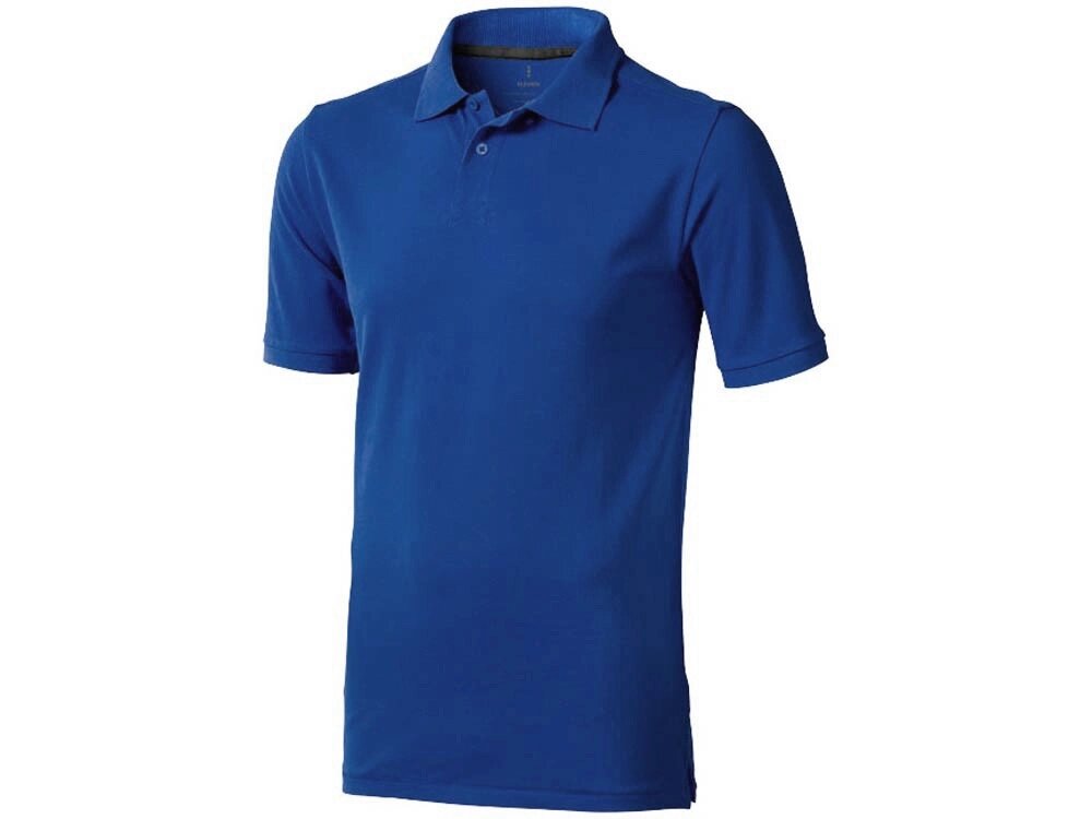 Calgary мужская футболка-поло с коротким рукавом, синий от компании ТОО VEER Company Group / Одежда и сувениры с логотипом - фото 1