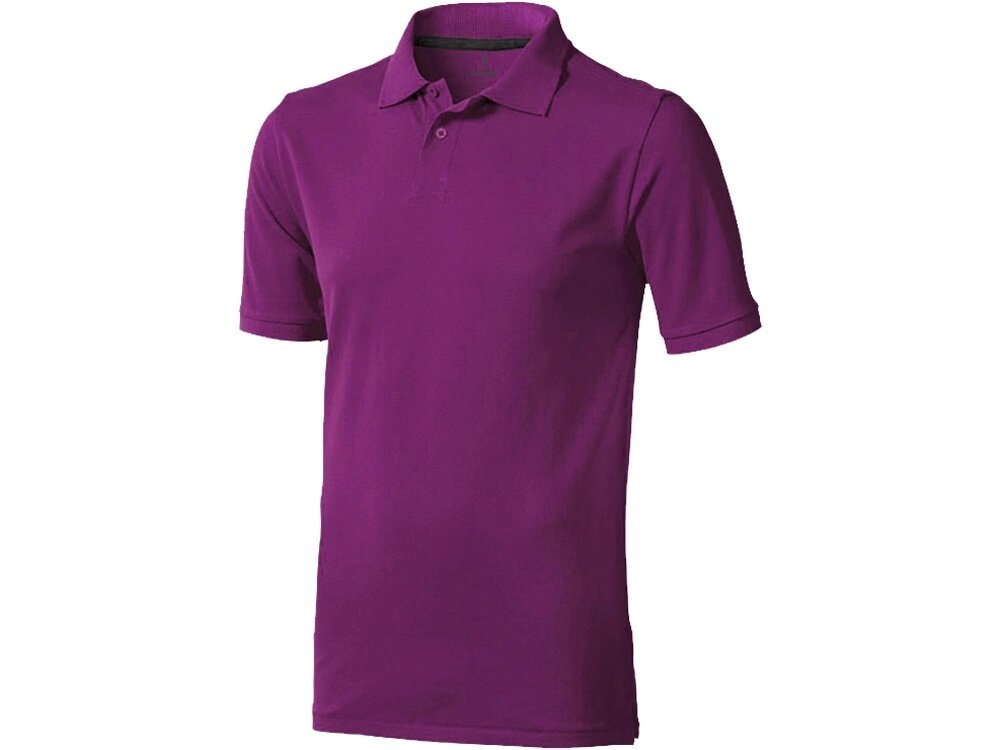 Calgary мужская футболка-поло с коротким рукавом, темно-фиолетовый от компании ТОО VEER Company Group / Одежда и сувениры с логотипом - фото 1