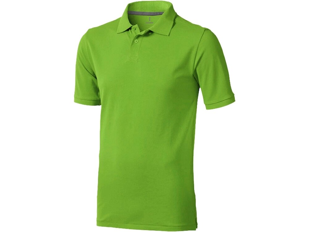Calgary мужская футболка-поло с коротким рукавом, зеленое яблоко от компании ТОО VEER Company Group / Одежда и сувениры с логотипом - фото 1
