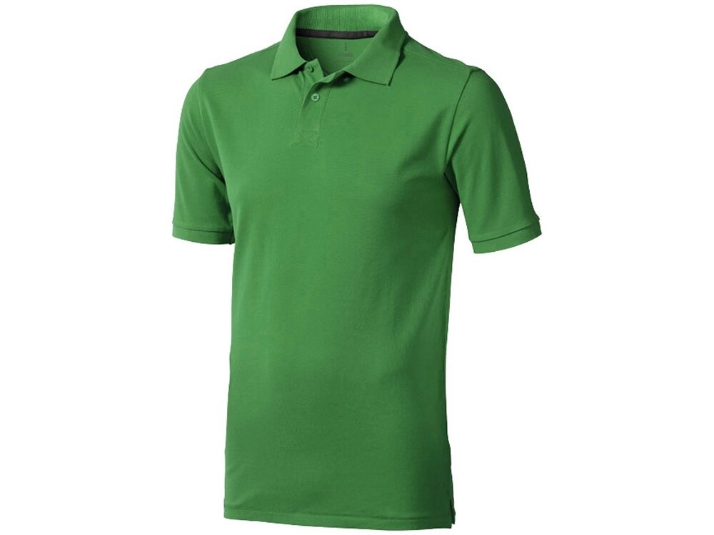 Calgary мужская футболка-поло с коротким рукавом, зеленый от компании ТОО VEER Company Group / Одежда и сувениры с логотипом - фото 1