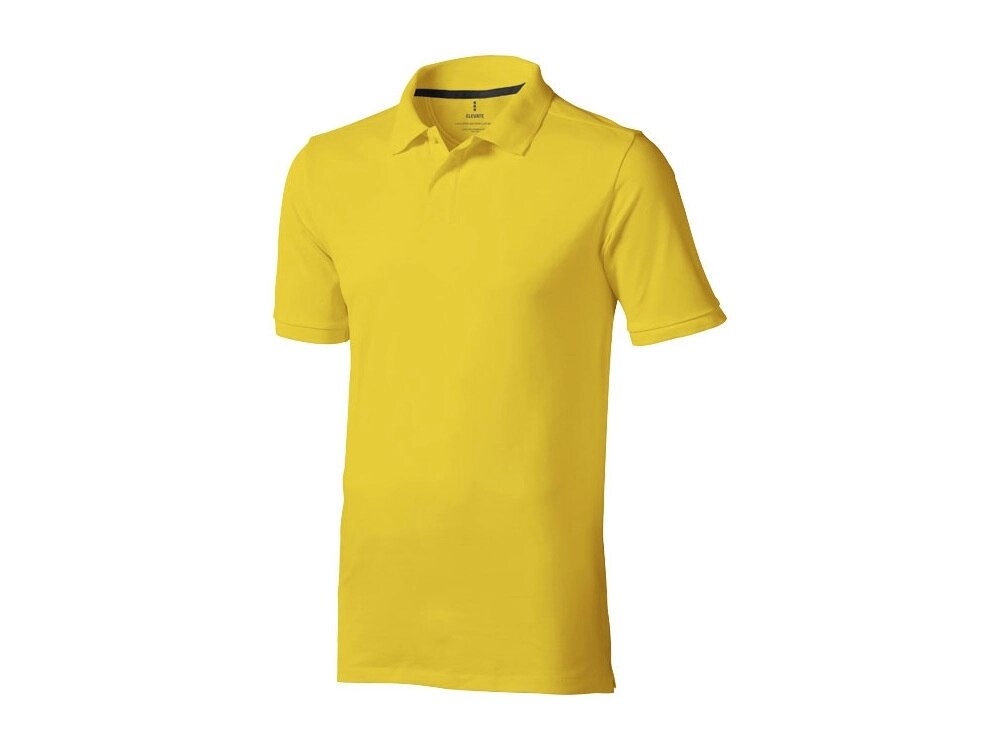 Calgary мужская футболка-поло с коротким рукавом, желтый от компании ТОО VEER Company Group / Одежда и сувениры с логотипом - фото 1