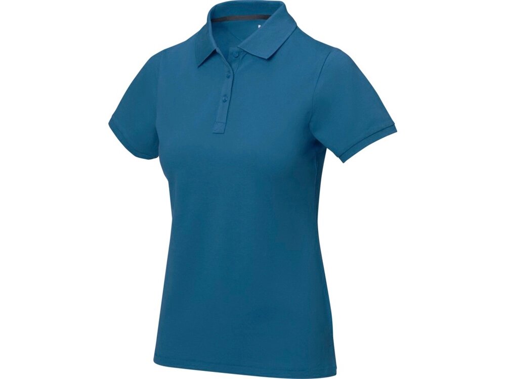 Calgary женская футболка-поло с коротким рукавом, tech blue (деним) от компании ТОО VEER Company Group / Одежда и сувениры с логотипом - фото 1