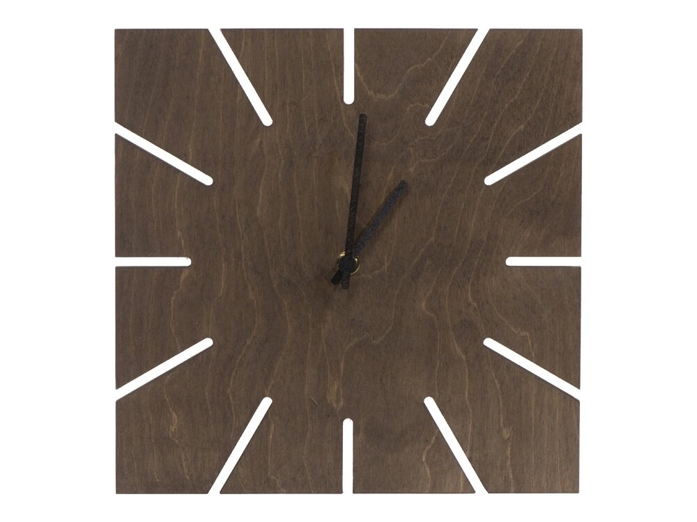 Часы деревянные Olafur квадратные, 28 см, шоколадный от компании ТОО VEER Company Group / Одежда и сувениры с логотипом - фото 1