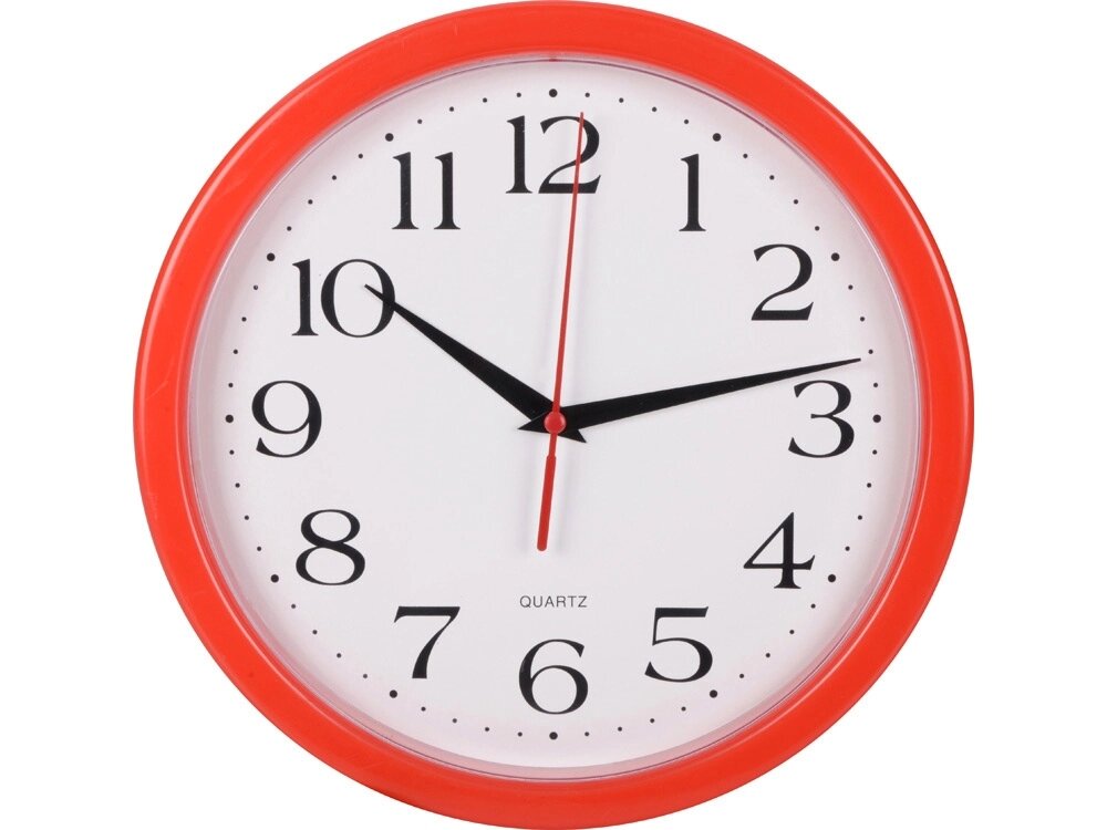Часы настенные Attendee, красный от компании ТОО VEER Company Group / Одежда и сувениры с логотипом - фото 1